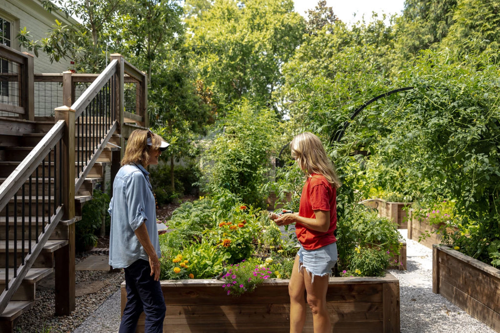 working as a garden consultant in a garden